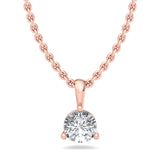 Single Bail Three Prong Diamond Pendant Necklace