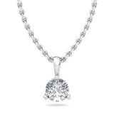 Single Bail Three Prong Diamond Pendant Necklace