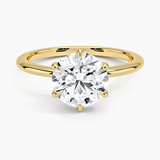Classic Open Basket Six Claw Prong 1.5 mm Solitaire Engagement Ring