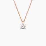 Single Bail Four Prong Diamond Pendant Necklace