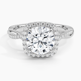 Petite Twisted Vine Halo Diamond Engagement Ring