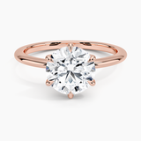 Classic Open Basket Six Claw Prong 1.5 mm Solitaire Engagement Ring