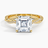 Twisted Vine with Entwined Pavé Diamonds Solitaire Engagement Ring