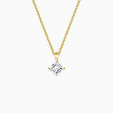 Single Bail Four Prong Diamond Pendant Necklace