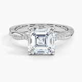 Twisted Vine with Entwined Pavé Diamonds Solitaire Engagement Ring