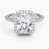 Halo with Side Stones Diamond Engagement Ring