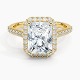 Halo with Side Stones Diamond Engagement Ring