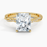 Twisted Vine with Entwined Pavé Diamonds Solitaire Engagement Ring