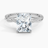 Twisted Vine with Entwined Pavé Diamonds Solitaire Engagement Ring