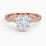 Twisted Vine with Entwined Pavé Diamonds Solitaire Engagement Ring