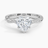 Twisted Vine with Entwined Pavé Diamonds Solitaire Engagement Ring