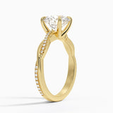 Twisted Vine with Entwined Pavé Diamonds Solitaire Engagement Ring