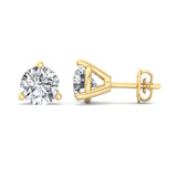 Three Prong Martini Diamond Earrings