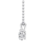 Single Bail Three Prong Diamond Pendant Necklace