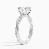 Twisted Vine with Entwined Pavé Diamonds Solitaire Engagement Ring