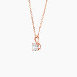 Single Bail Four Prong Diamond Pendant Necklace
