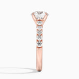 Elegant Pavé Half-Quarter Coverage Claw Prong Diamond Engagement Ring