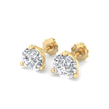 Three Prong Martini Diamond Earrings