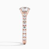 Elegant Pavé Three-Quarter Coverage Claw Prong Diamond Engagement Ring