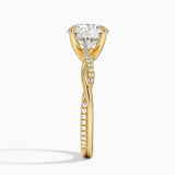 Twisted Vine with Entwined Pavé Diamonds Solitaire Engagement Ring
