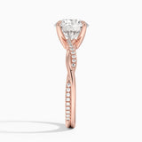 Twisted Vine with Entwined Pavé Diamonds Solitaire Engagement Ring