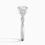 Twisted Vine with Entwined Pavé Diamonds Solitaire Engagement Ring