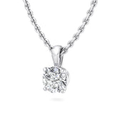 Single Bail Three Prong Diamond Pendant Necklace
