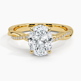 Twisted Vine with Entwined Pavé Diamonds Solitaire Engagement Ring