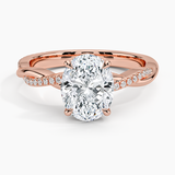 Twisted Vine with Entwined Pavé Diamonds Solitaire Engagement Ring