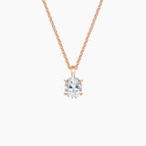 Single Bail Four Prong Diamond Pendant Necklace