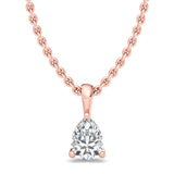 Single Bail Three Prong Diamond Pendant Necklace