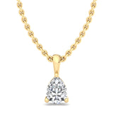 Single Bail Three Prong Diamond Pendant Necklace