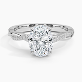 Twisted Vine with Entwined Pavé Diamonds Solitaire Engagement Ring