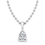 Single Bail Three Prong Diamond Pendant Necklace