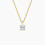 Single Bail Four Prong Diamond Pendant Necklace