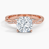 Twisted Vine with Entwined Pavé Diamonds Solitaire Engagement Ring