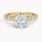 Elegant Pavé Three-Quarter Coverage Claw Prong Diamond Engagement Ring
