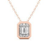 Classic Bezel Diamond Pendant Necklace