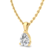 Single Bail Three Prong Diamond Pendant Necklace