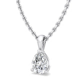 Single Bail Three Prong Diamond Pendant Necklace