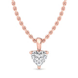 Single Bail Three Prong Diamond Pendant Necklace