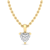 Single Bail Three Prong Diamond Pendant Necklace