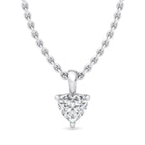 Single Bail Three Prong Diamond Pendant Necklace
