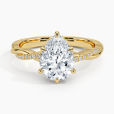Twisted Vine with Entwined Pavé Diamonds Solitaire Engagement Ring