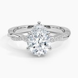Twisted Vine with Entwined Pavé Diamonds Solitaire Engagement Ring