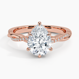 Twisted Vine with Entwined Pavé Diamonds Solitaire Engagement Ring
