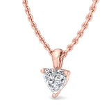 Single Bail Three Prong Diamond Pendant Necklace