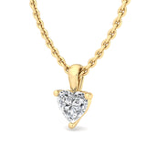 Single Bail Three Prong Diamond Pendant Necklace