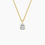 Single Bail Four Prong Diamond Pendant Necklace