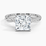 Twisted Vine with Entwined Pavé Diamonds Solitaire Engagement Ring